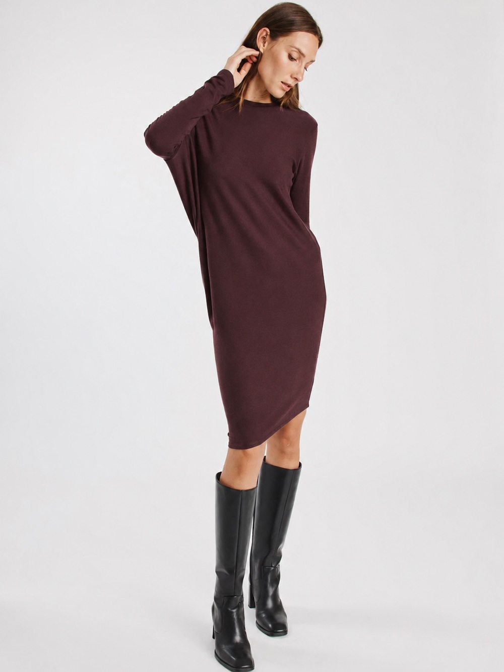 Kit and Ace Brushed Wave Long Sleeve Dress